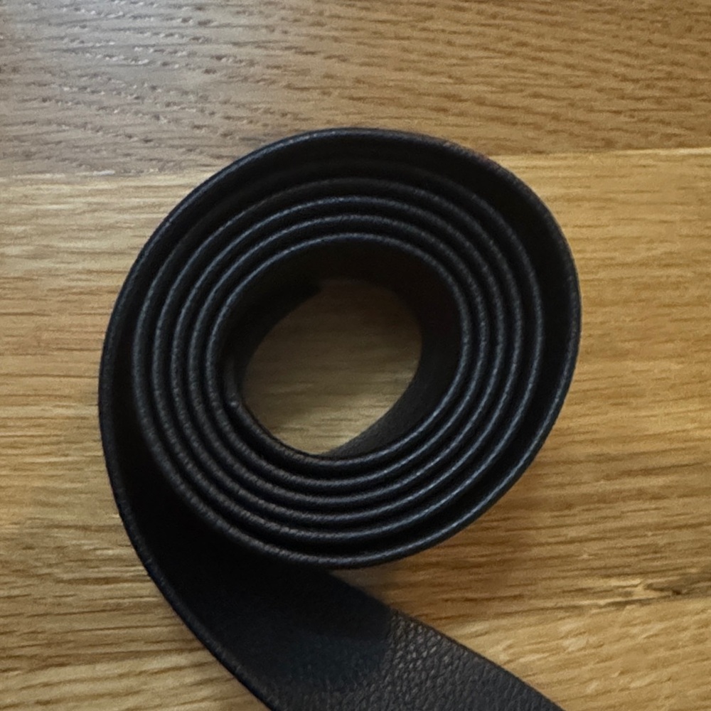 B-Low the Belt Black Leather Belt with Silver Ring Buckle - Picture 4 of 4